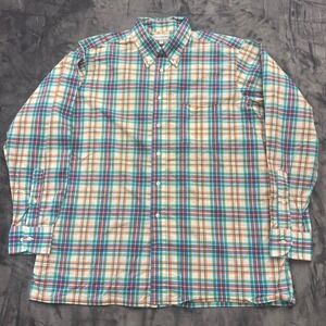 Maus & Hoffman Plaid Button Down Shirt  XL Multicolor Madras Preppy Long Sleeve